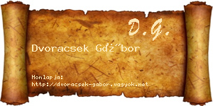 Dvoracsek Gábor névjegykártya